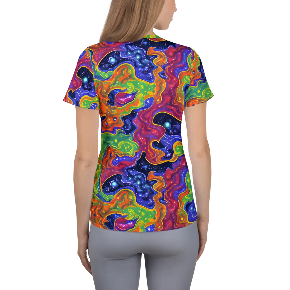 Prism Nebula on Women's Athletic T-Shirt — Back