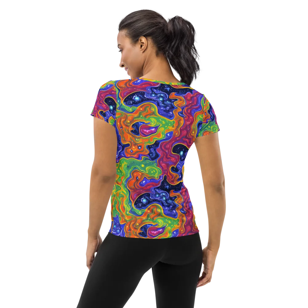 Prism Nebula on Women's Athletic T-Shirt — Back