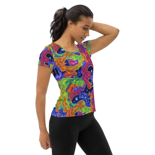 Prism Nebula on a Women's Athletic T-Shirt