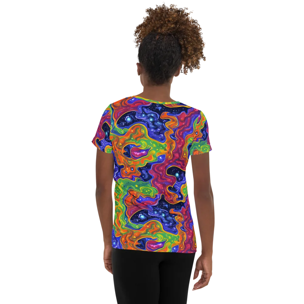 Prism Nebula on Women's Athletic T-Shirt — Back