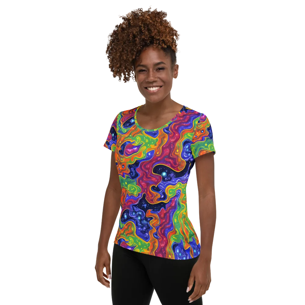 Prism Nebula on Women's Athletic T-Shirt — Left