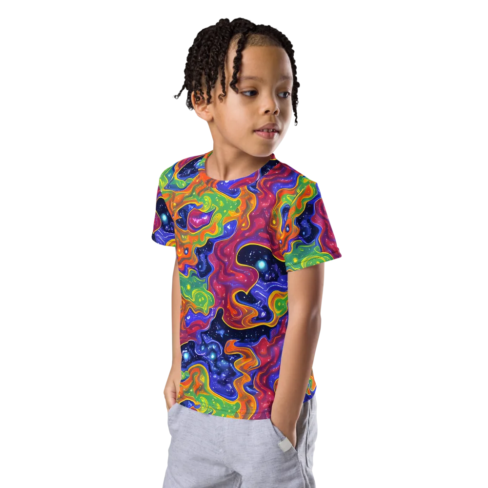 Prism Nebula on Kids Crew Neck T-Shirt — Left Front
