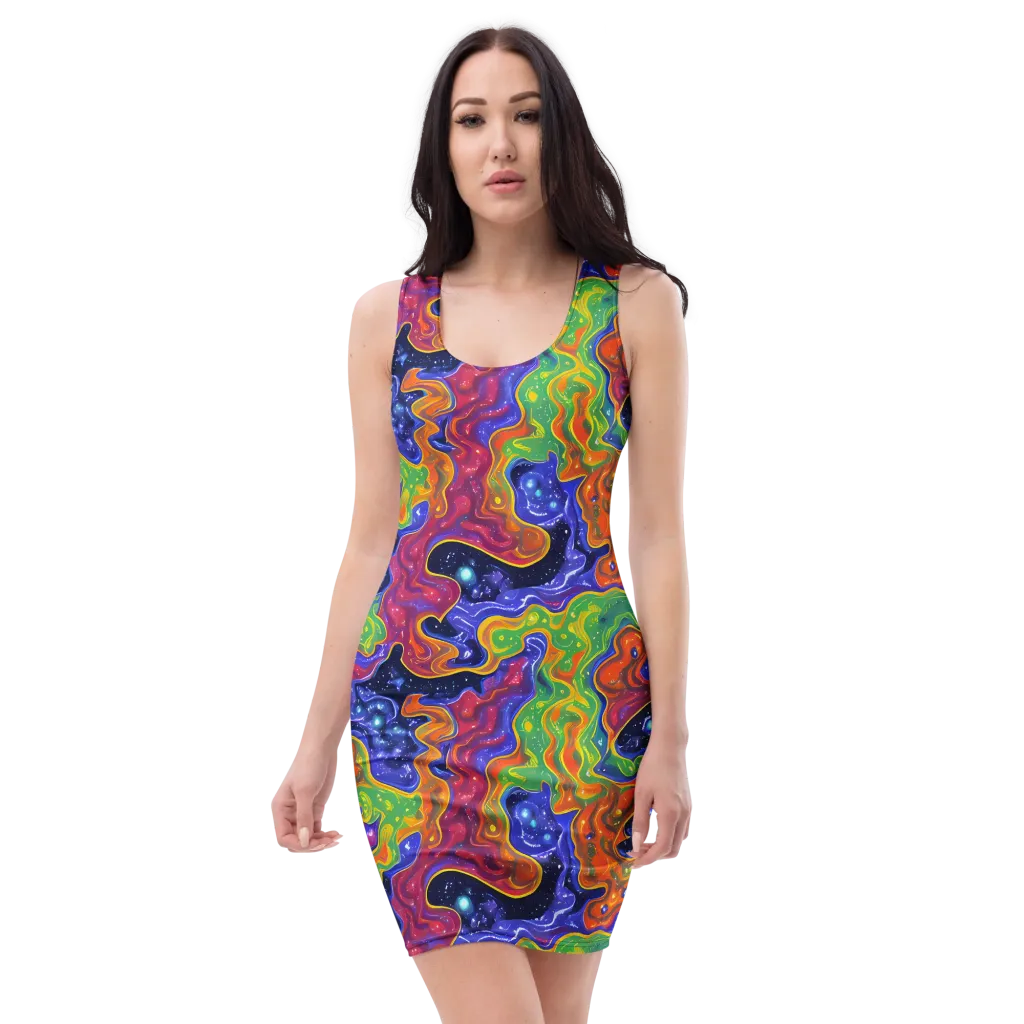Prism Nebula on Bodycon Dress — Front