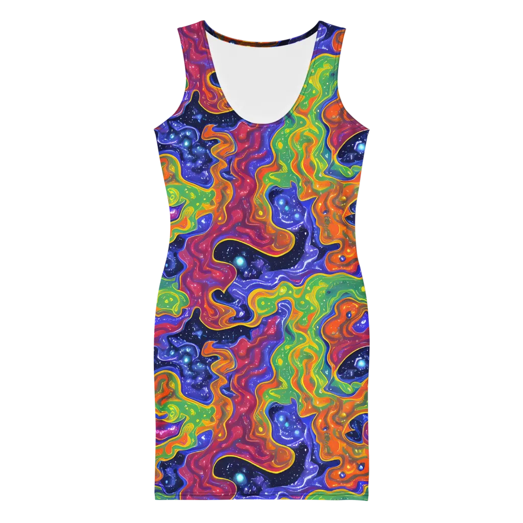 Prism Nebula on Bodycon Dress — Front