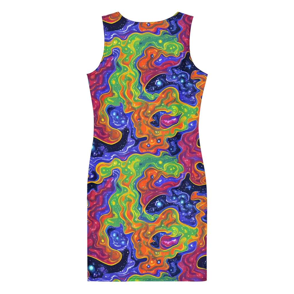 Prism Nebula on Bodycon Dress — Back