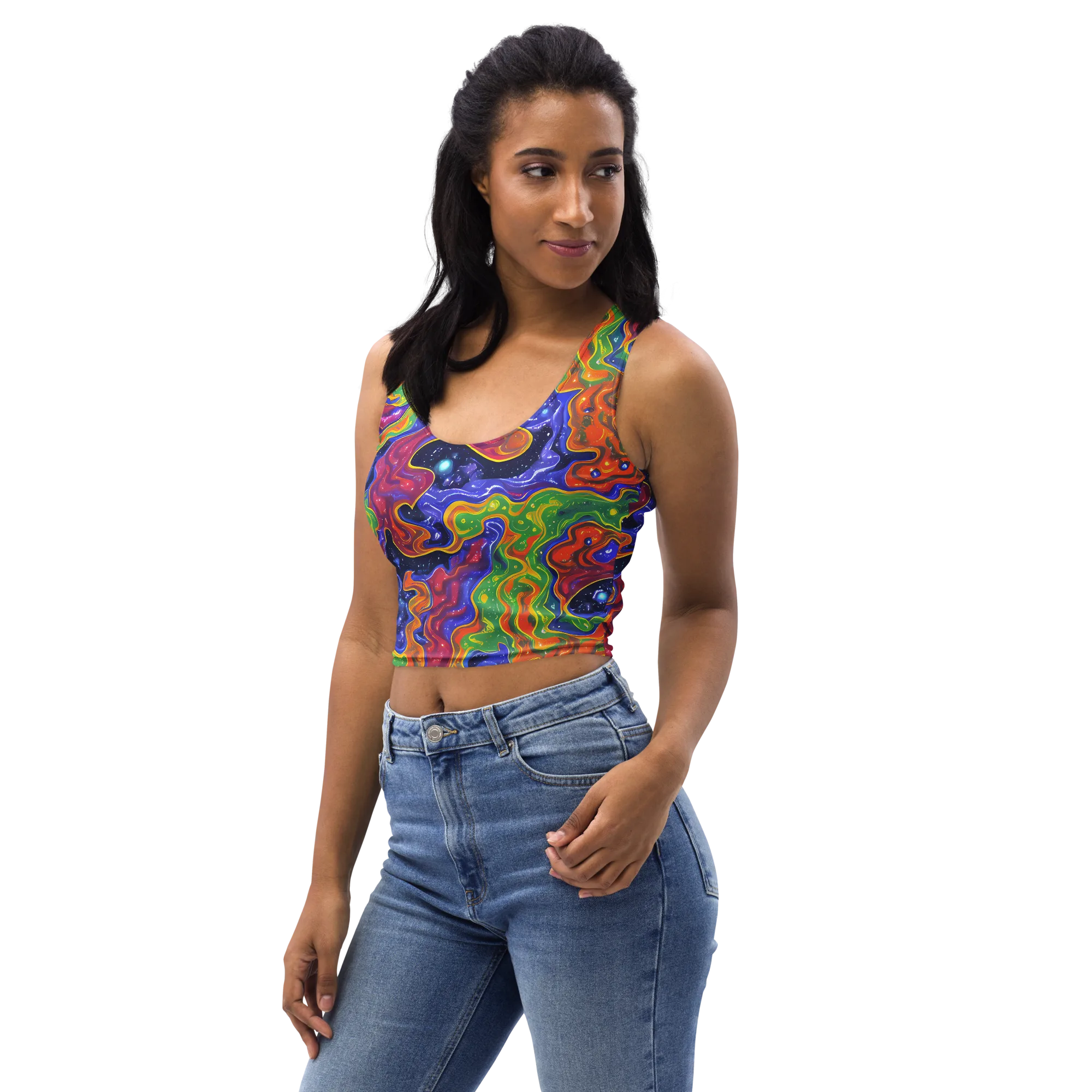 Prism Nebula on Crop Top — Left Front
