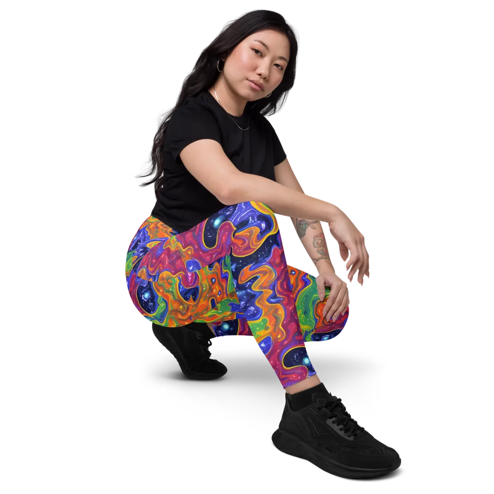Prism Nebula on Leggings with Pockets — Right Front