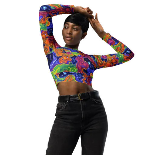 Prism Nebula on a Long Sleeve Crop Top