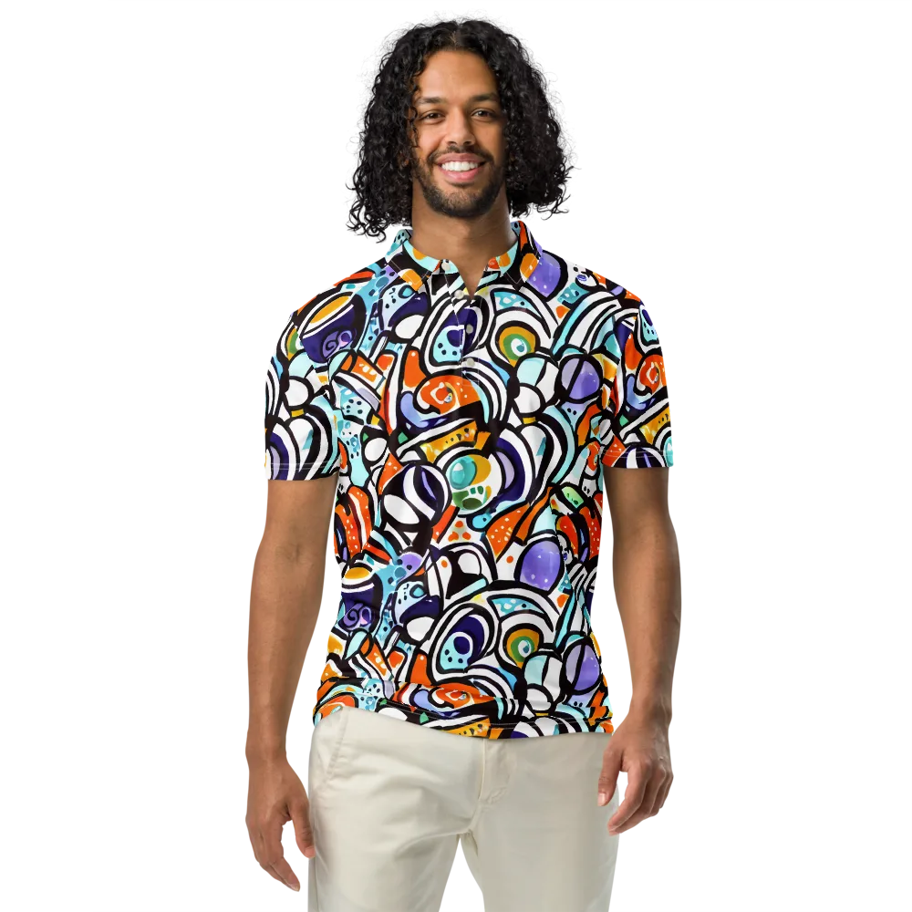 Color Crash on Men's Slim Fit Polo Shirt — Front