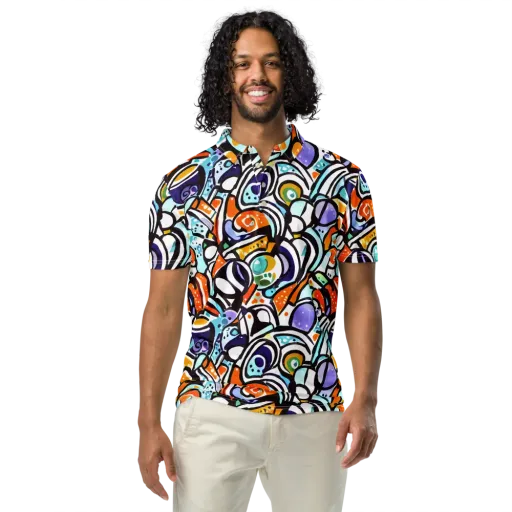 Color Crash on a Men's Slim Fit Polo Shirt