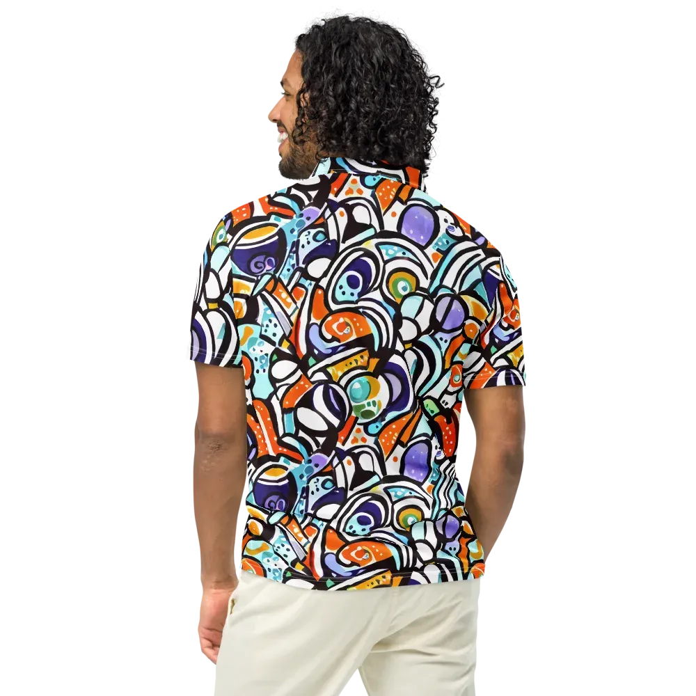 Color Crash on Men's Slim Fit Polo Shirt — Back
