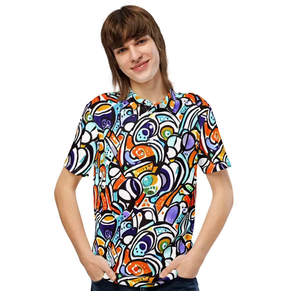 Color Crash on Men's Slim Fit Polo Shirt — Front