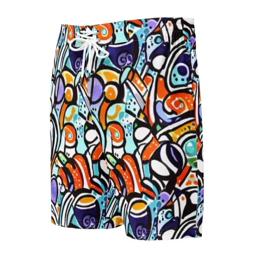 Color Crash on a Men's Board Shorts