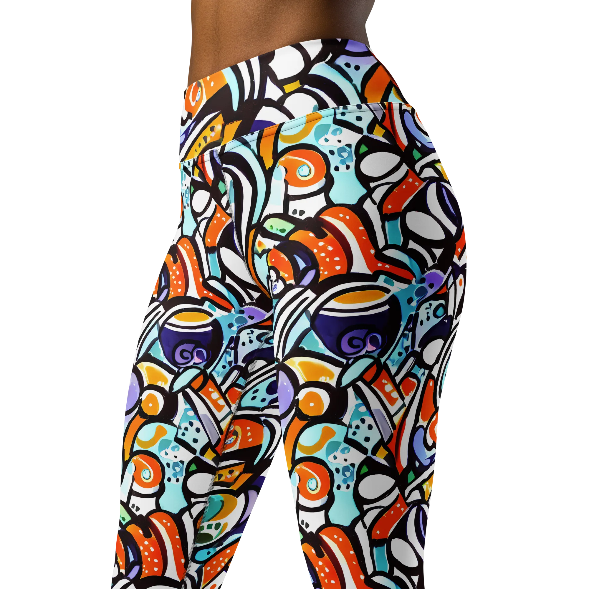 Color Crash on Yoga Leggings — Left Front