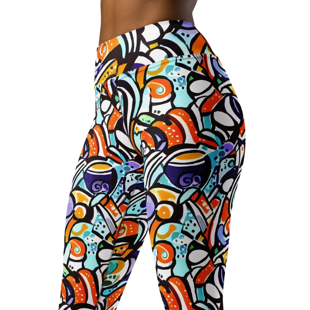 Color Crash on Yoga Leggings — Left Front