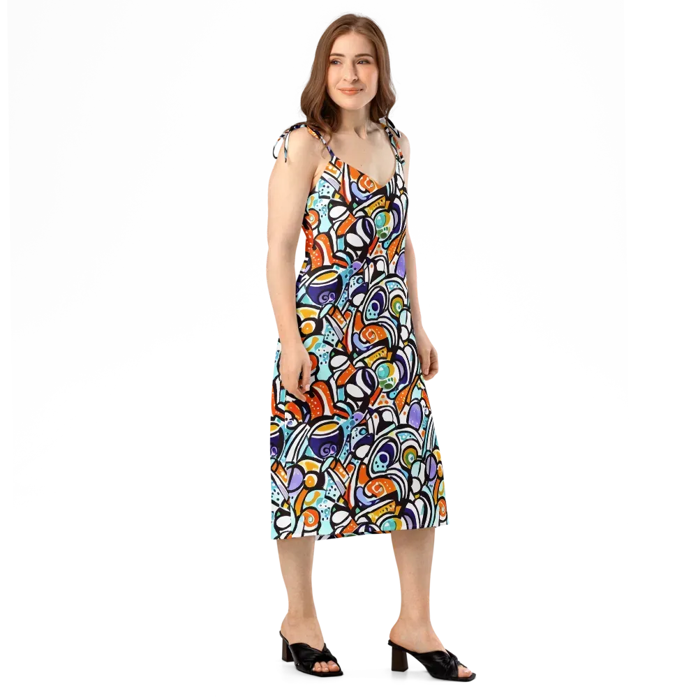 Color Crash on Slip Dress — Right Front