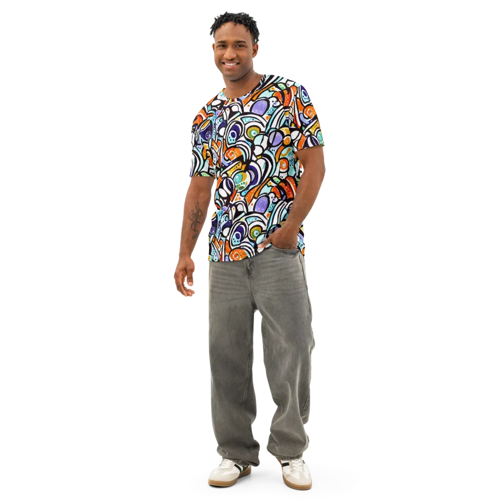 Color Crash on Men's Cotton Crew Neck T-Shirt — Front