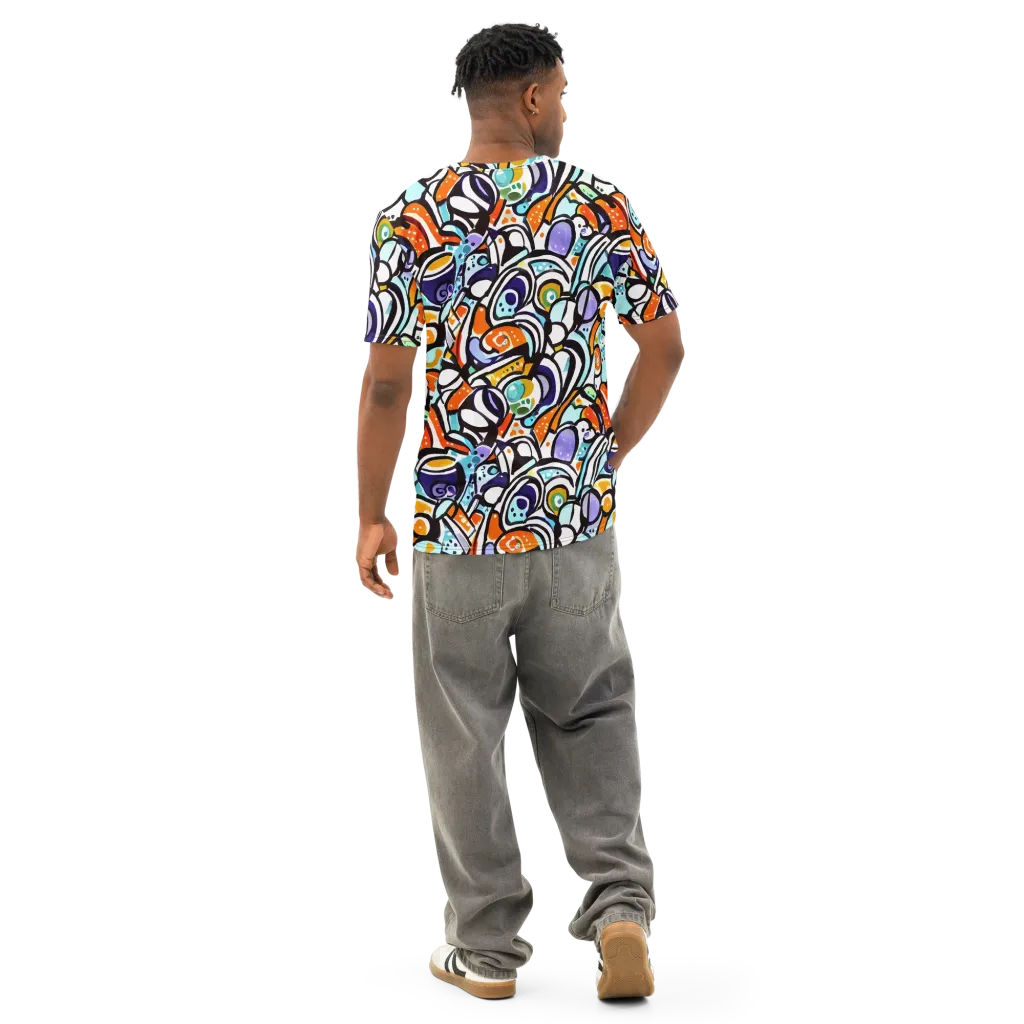 Color Crash on Men's Cotton Crew Neck T-Shirt — Back