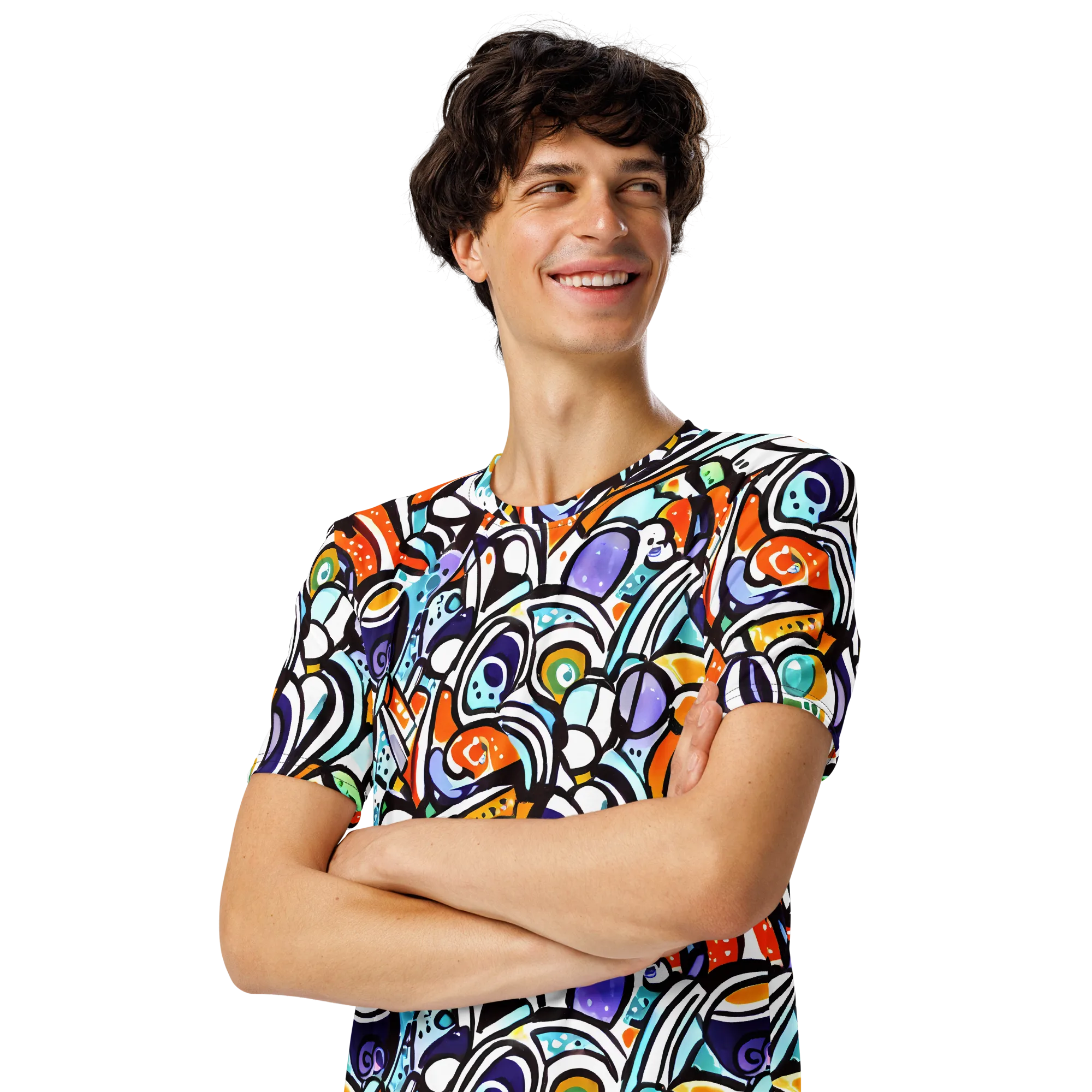 Color Crash on Men's Crew Neck T-Shirt — Left Front