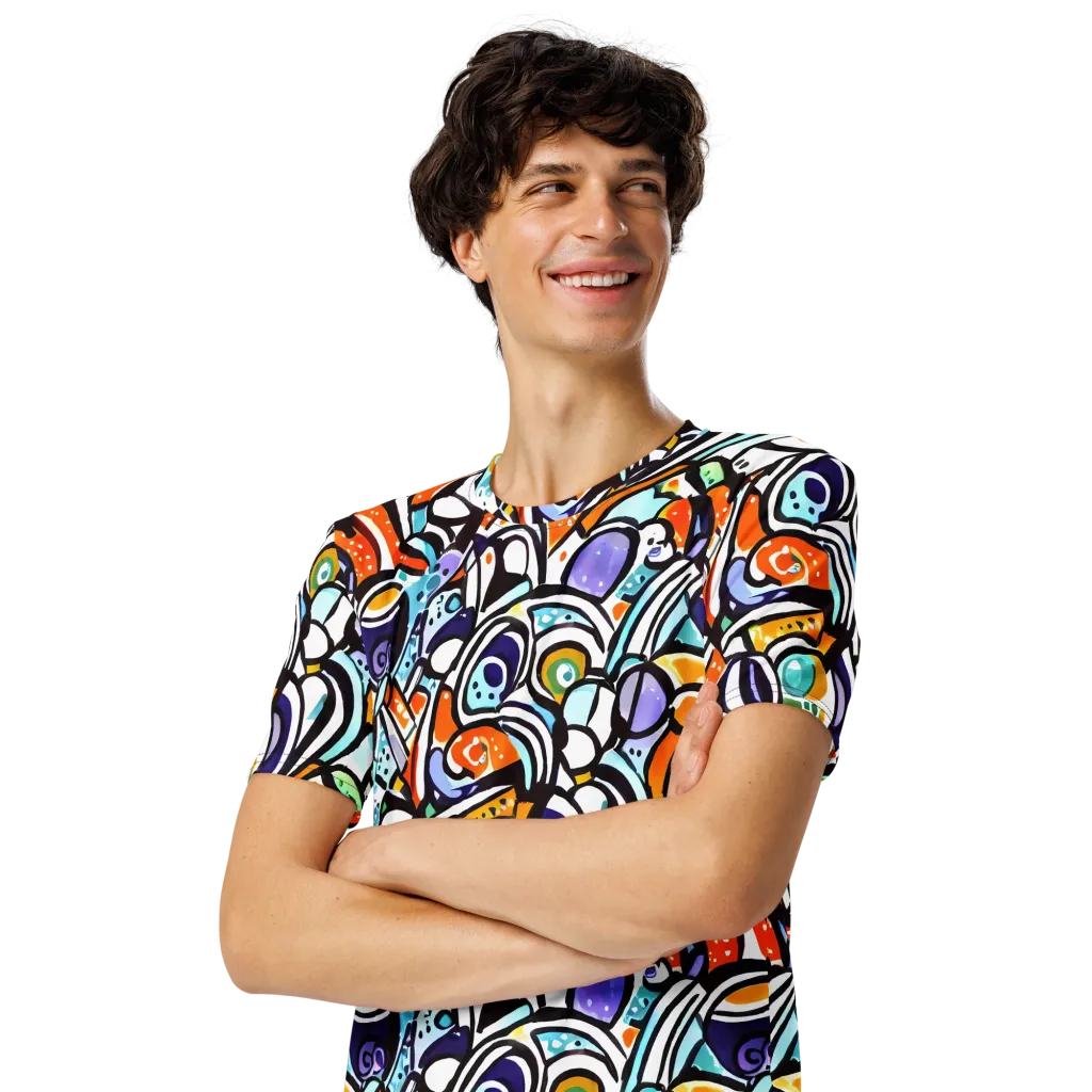 Color Crash on Men's Crew Neck T-Shirt — Left Front