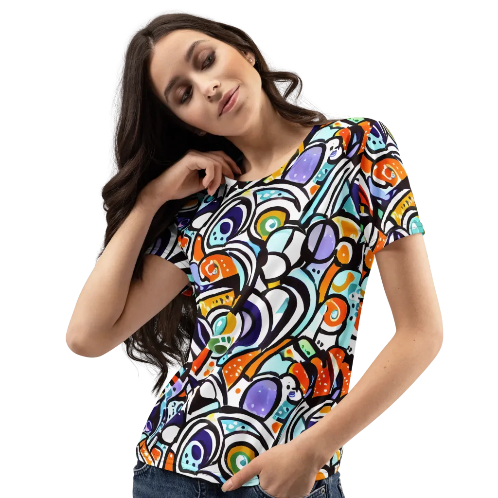 Color Crash on Women's Crew Neck T-Shirt — Left Front