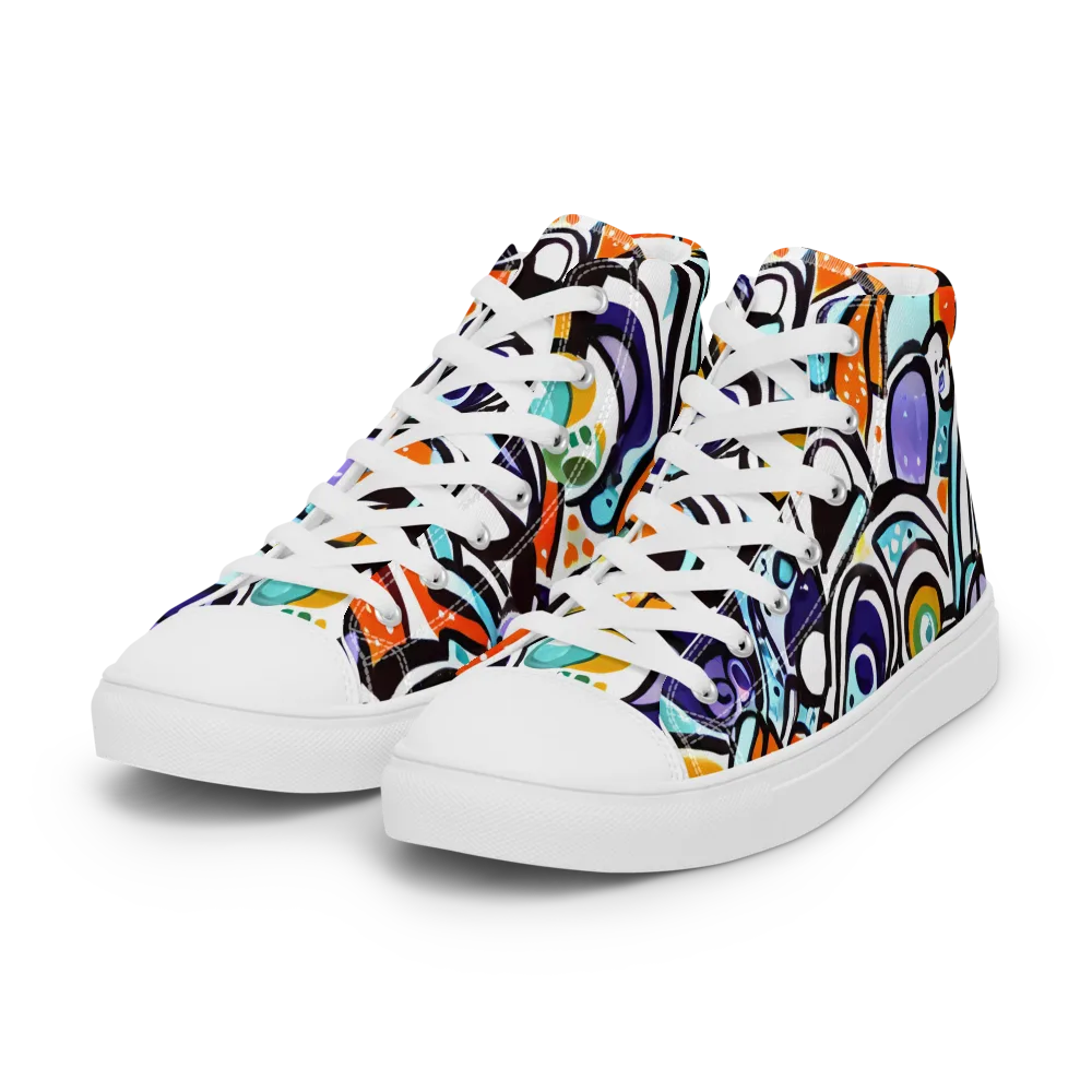 Color Crash on Women's High Top Canvas Shoes — Left Front