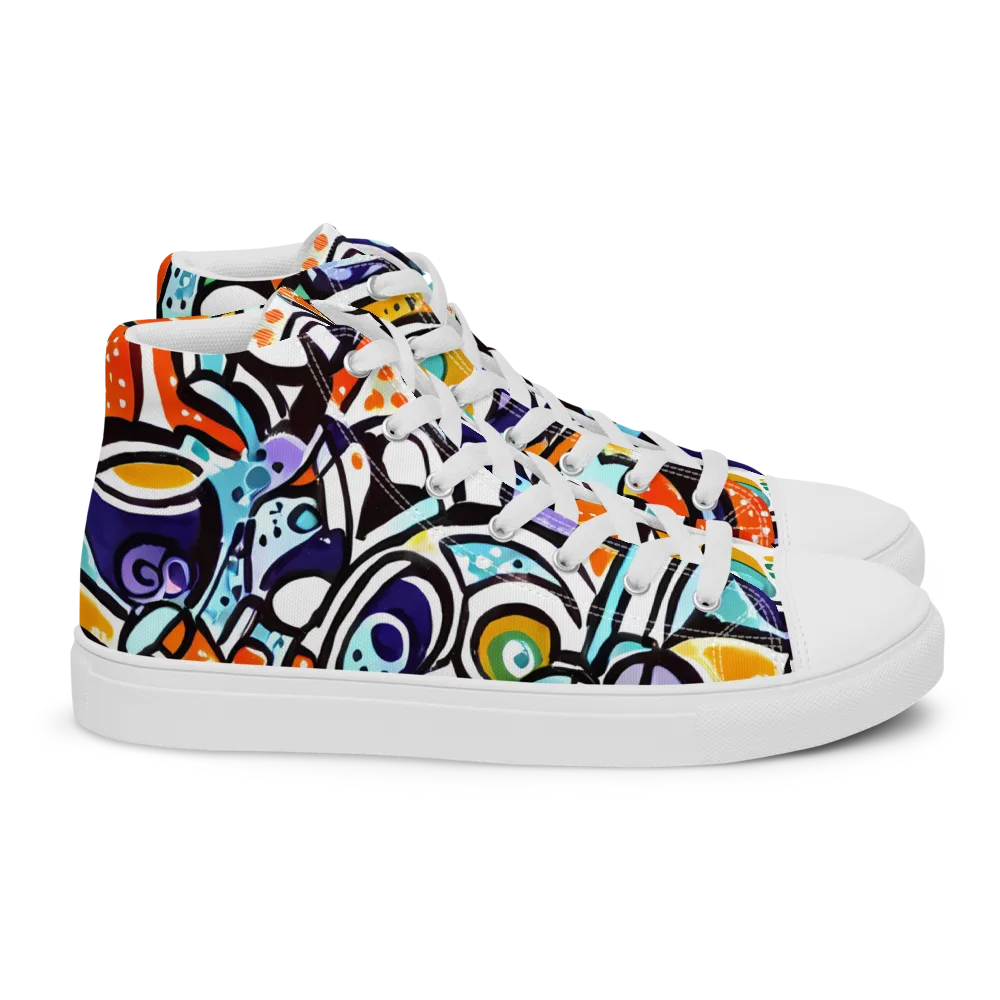Color Crash on Women's High Top Canvas Shoes — Right