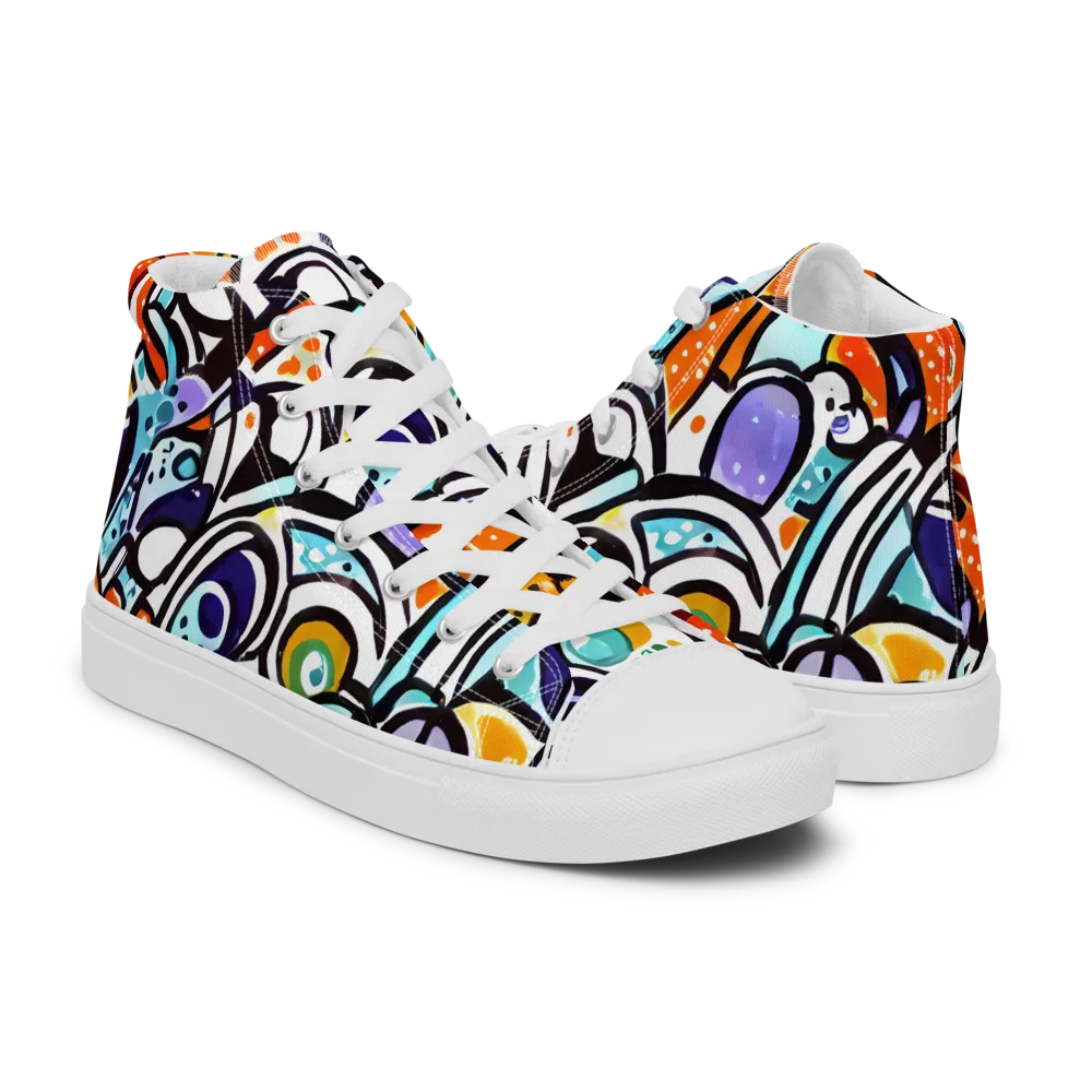 Color Crash on Women's High Top Canvas Shoes — Right