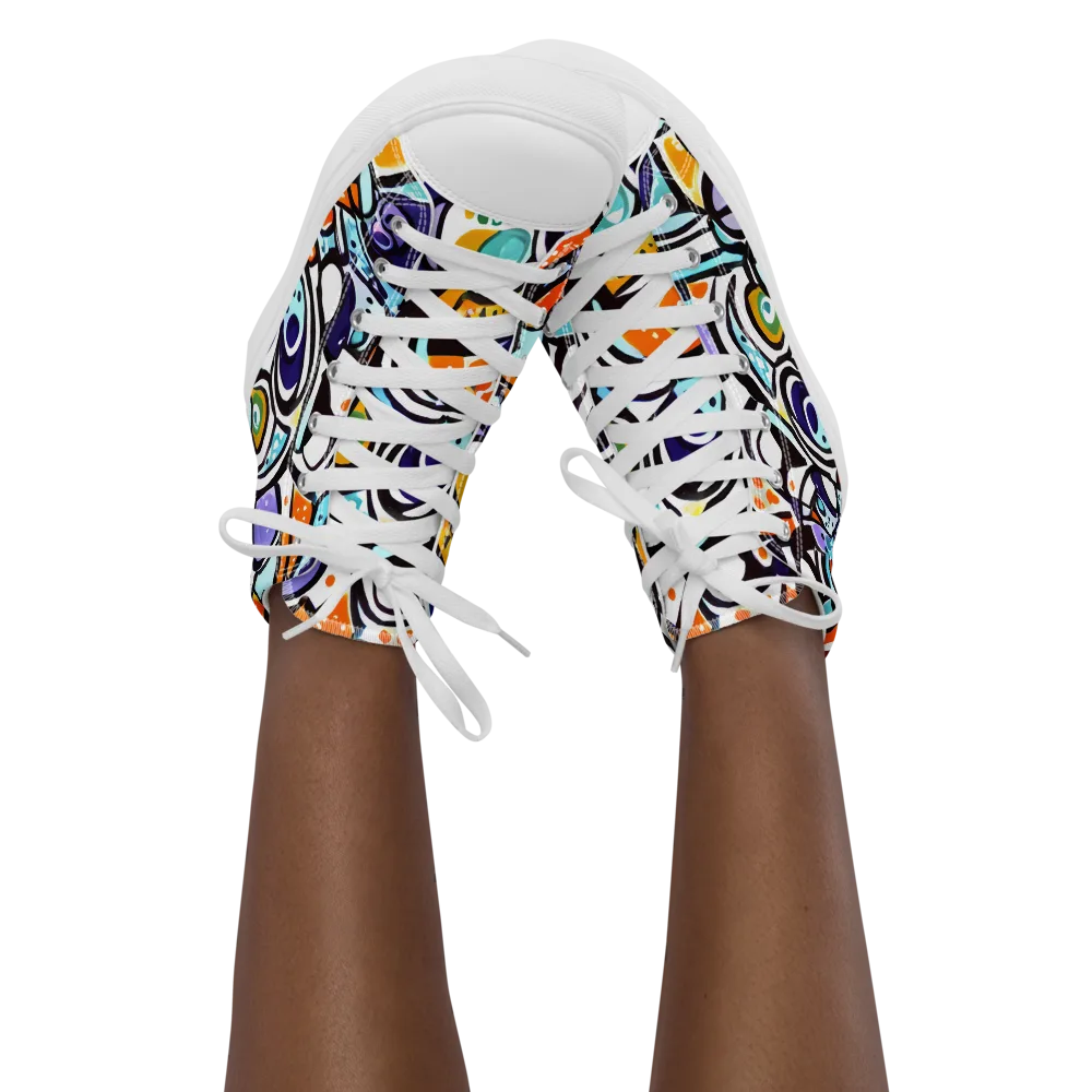 Color Crash on Women's High Top Canvas Shoes — Front