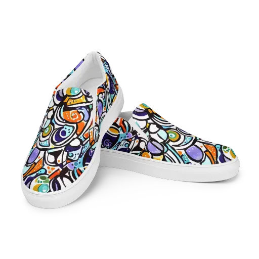 Color Crash on a Men's Slip-On Canvas Shoes