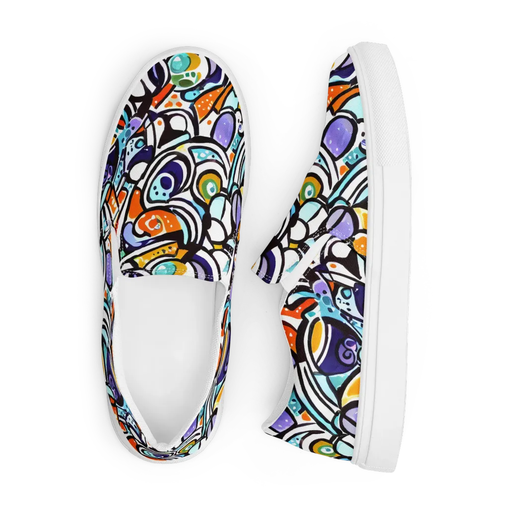 Color Crash on Men's Slip-On Canvas Shoes — Front