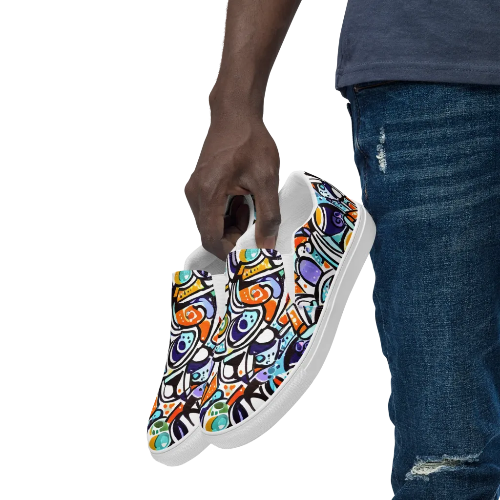 Color Crash on Men's Slip-On Canvas Shoes — Left Front