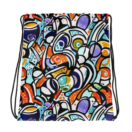 Color Crash on a Drawstring Bag