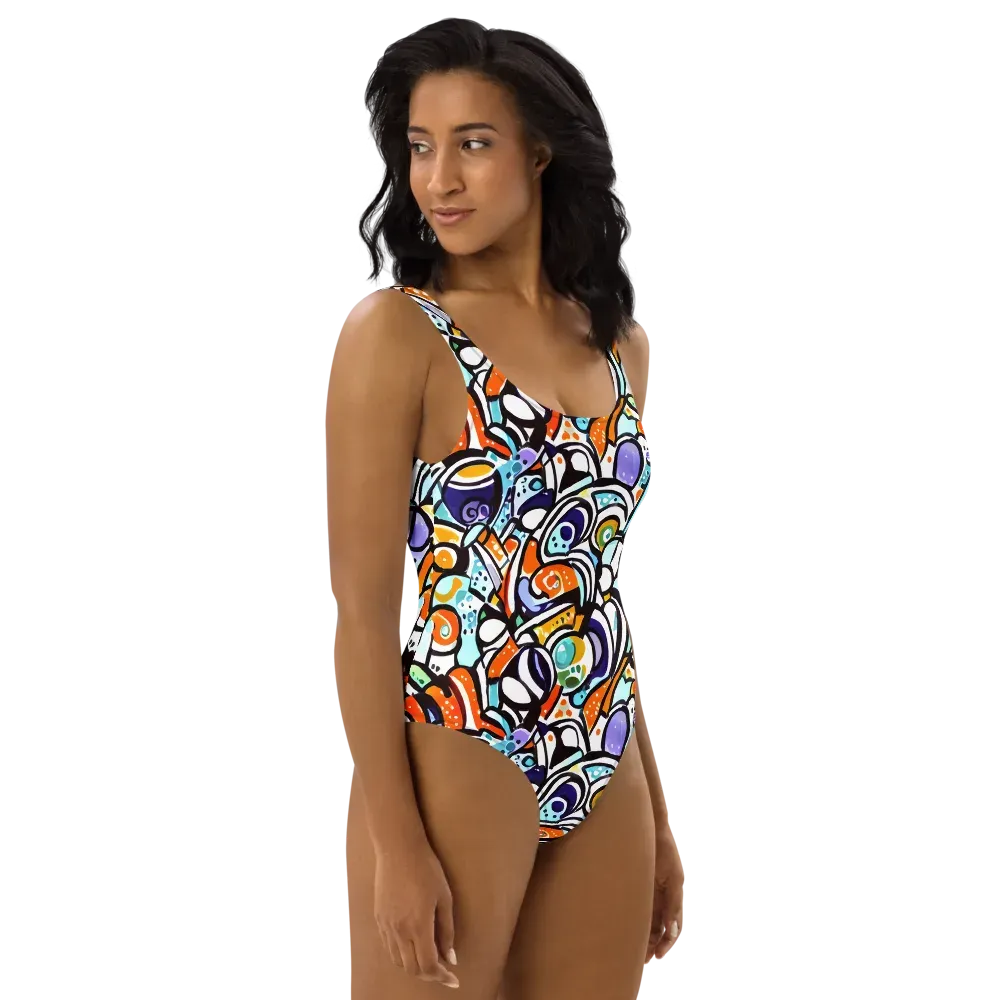 Color Crash on One-Piece Swimsuit — Right
