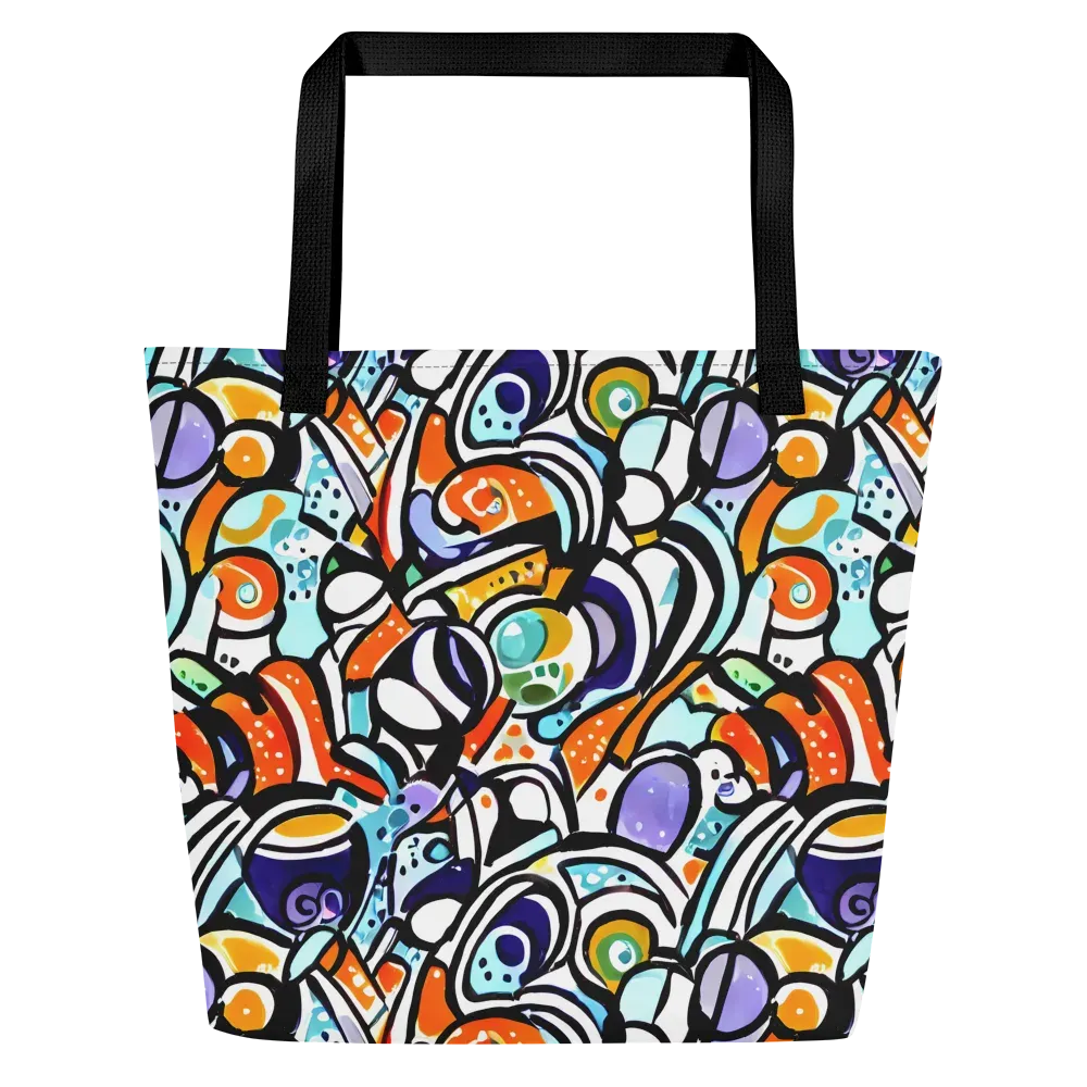 Color Crash on Large Tote Bag W/ Pocket — Front