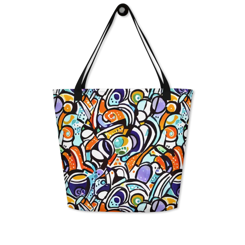 Color Crash on Large Tote Bag W/ Pocket — Front