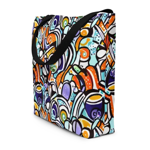 Color Crash on a Large Tote Bag W/ Pocket