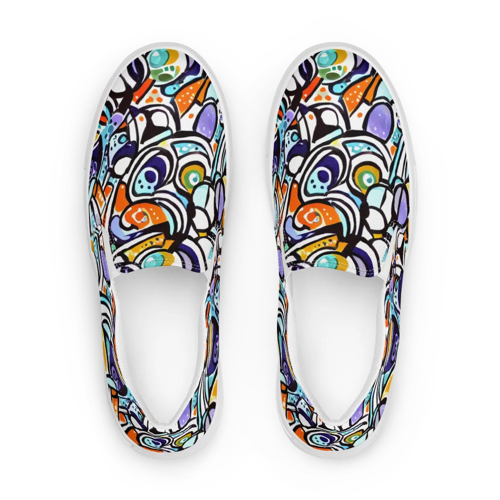 Color Crash on Women's Slip-On Canvas Shoes — Front