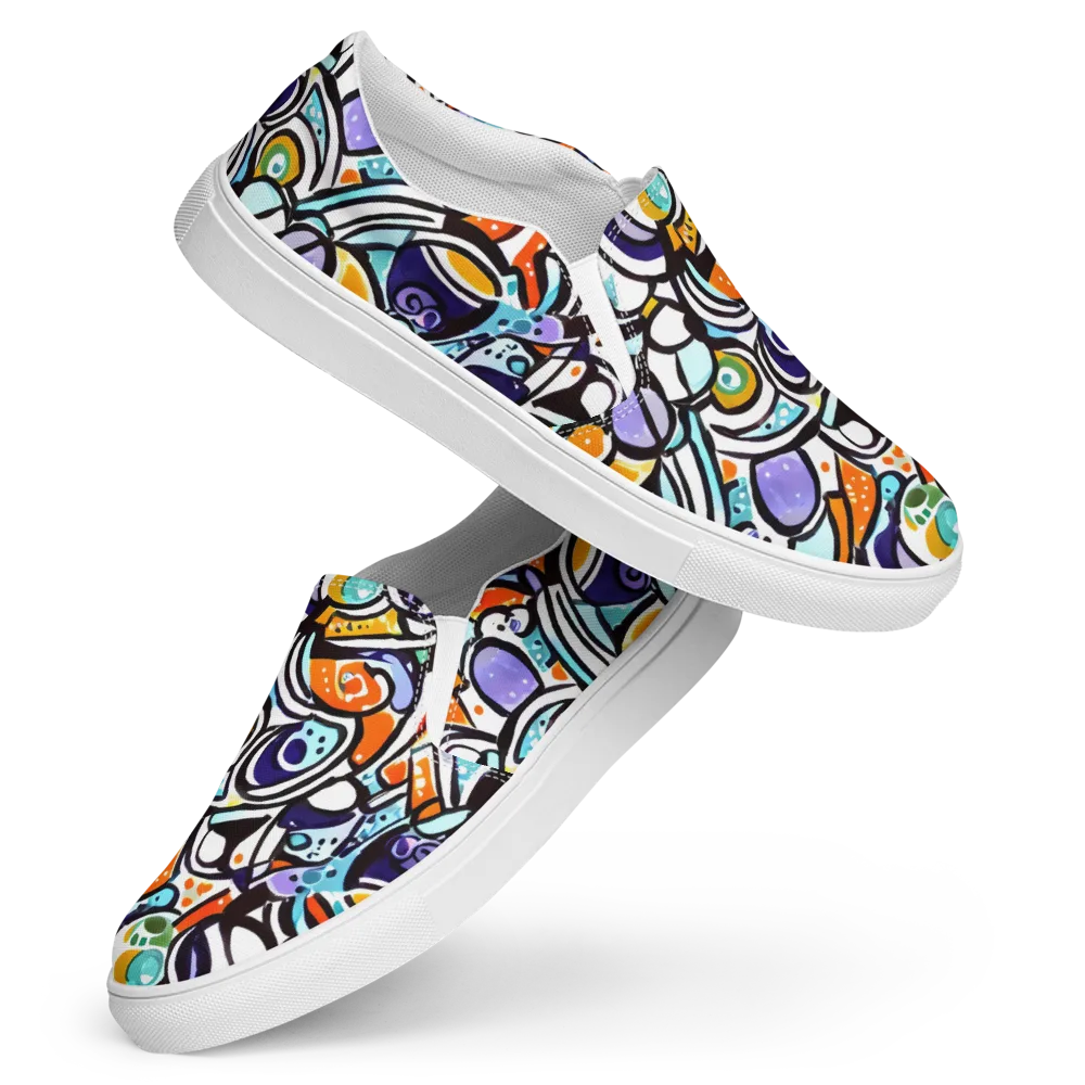 Color Crash on Women's Slip-On Canvas Shoes — Front