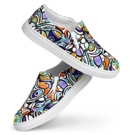 Color Crash on a Women's Slip-On Canvas Shoes