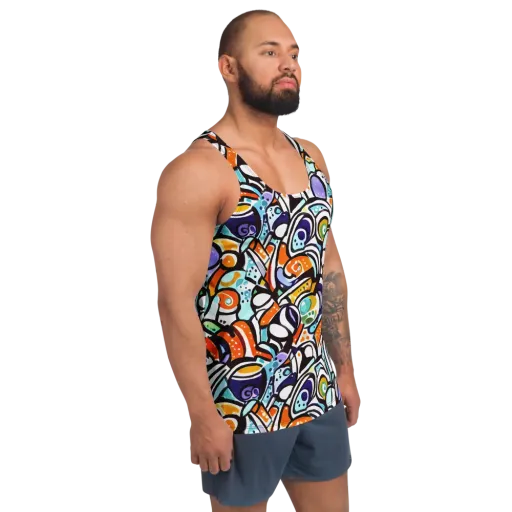 Color Crash on a Men's Tank Top