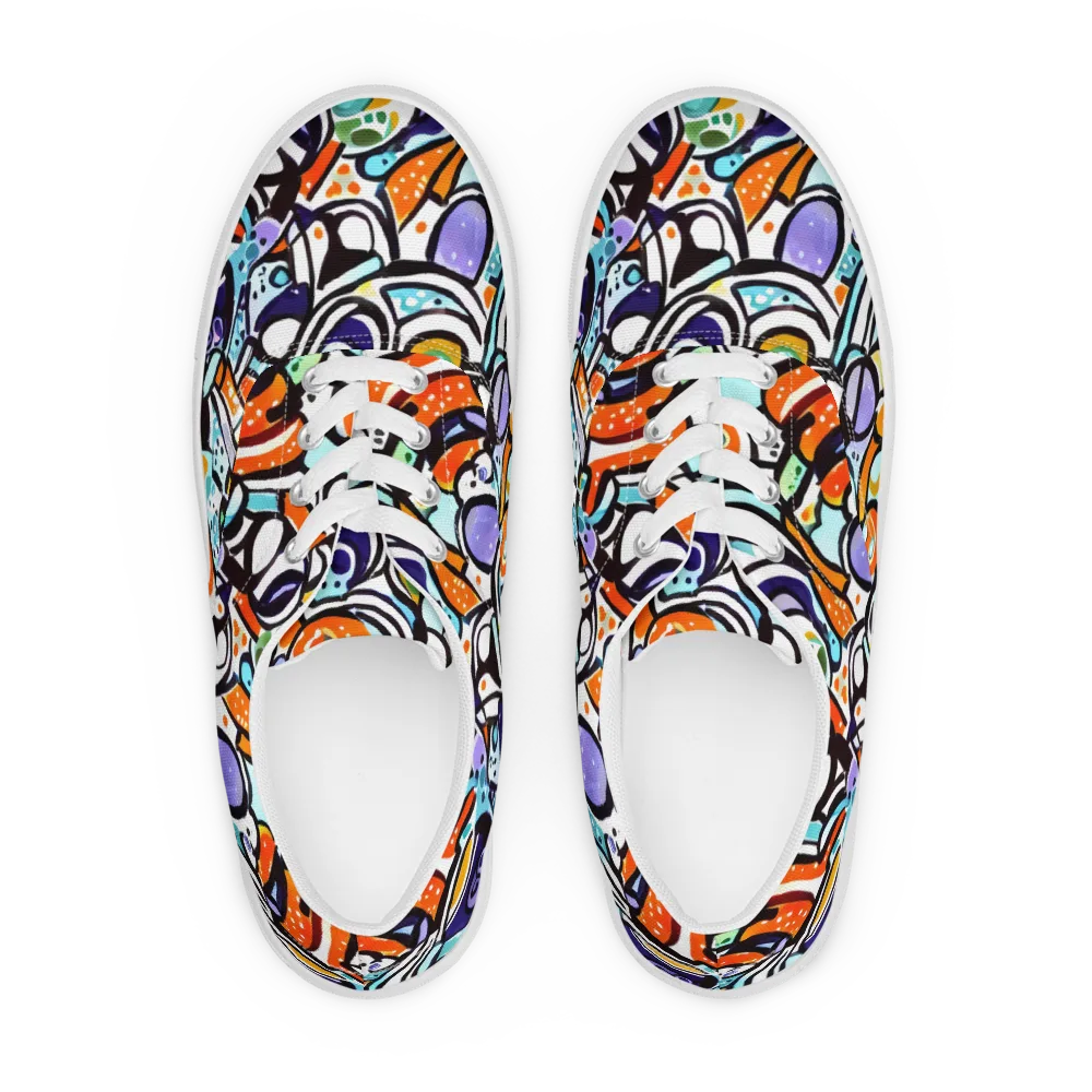 Color Crash on Men's Lace-Up Canvas Shoes — Front