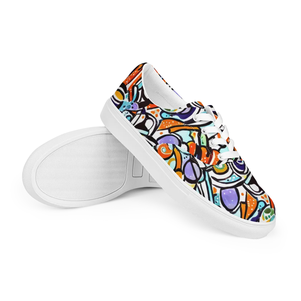 Color Crash on Men's Lace-Up Canvas Shoes — Right Front