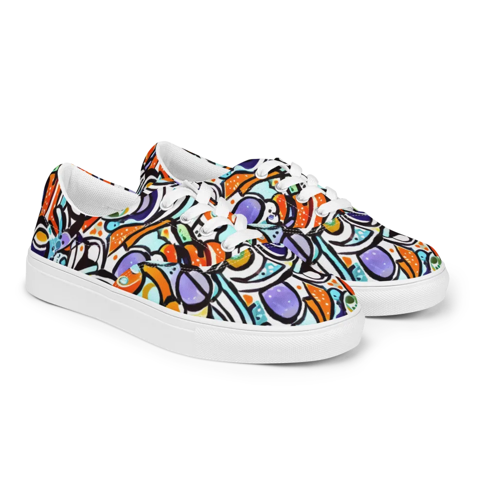 Color Crash on Men's Lace-Up Canvas Shoes — Right Front