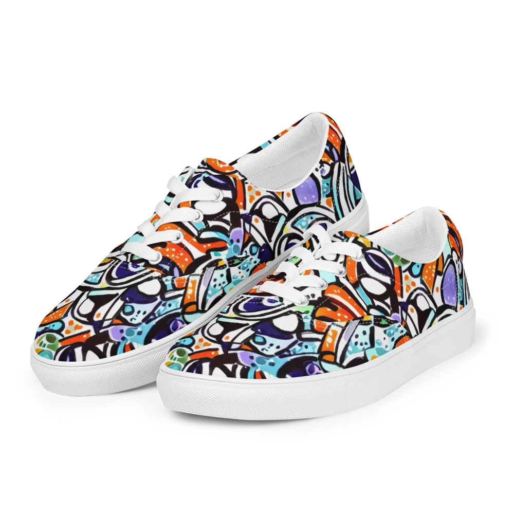 Color Crash on Men's Lace-Up Canvas Shoes — Left Front