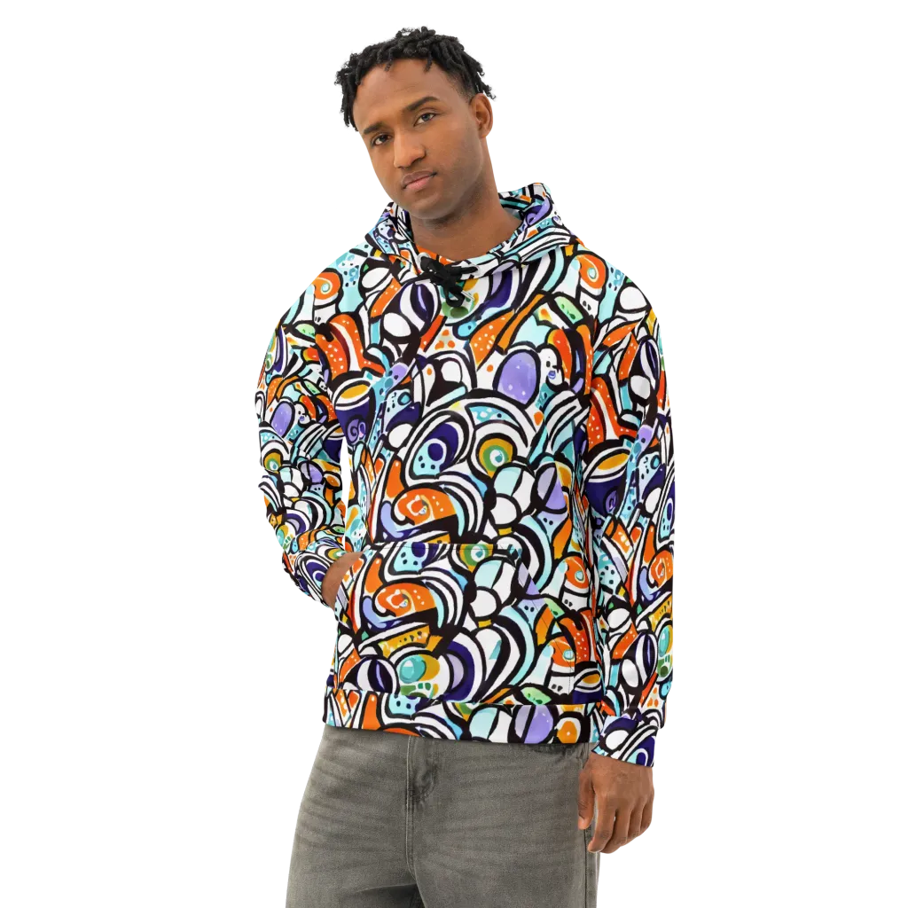 Color Crash on Cotton Hoodie — Left Front