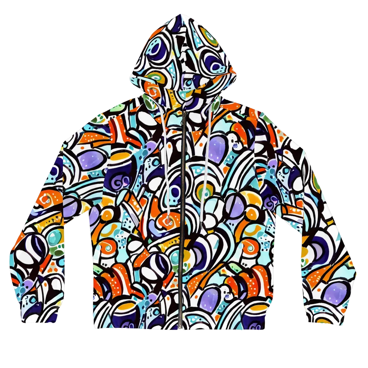 Color Crash on Women's Full-Zip Hoodie — Front