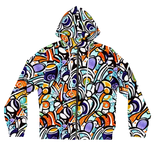 Color Crash on a Women's Full-Zip Hoodie