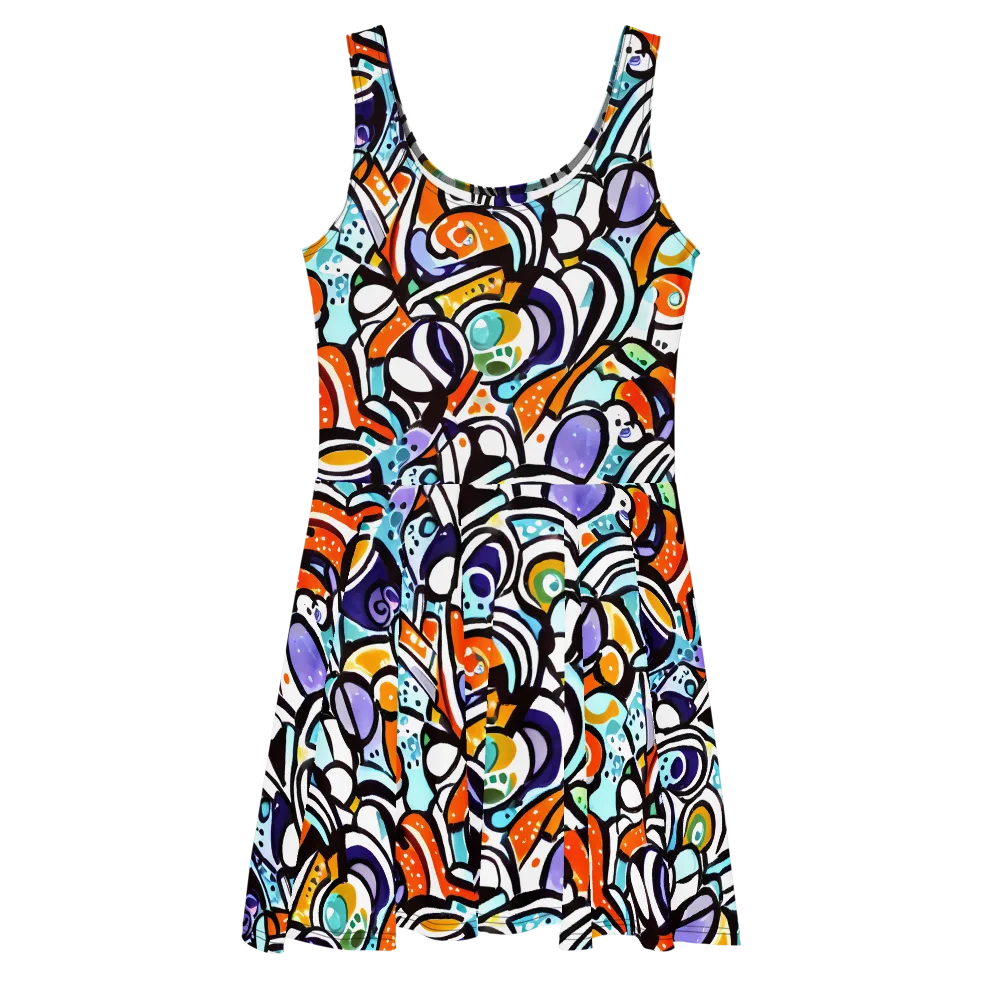 Color Crash on Skater Dress — Front