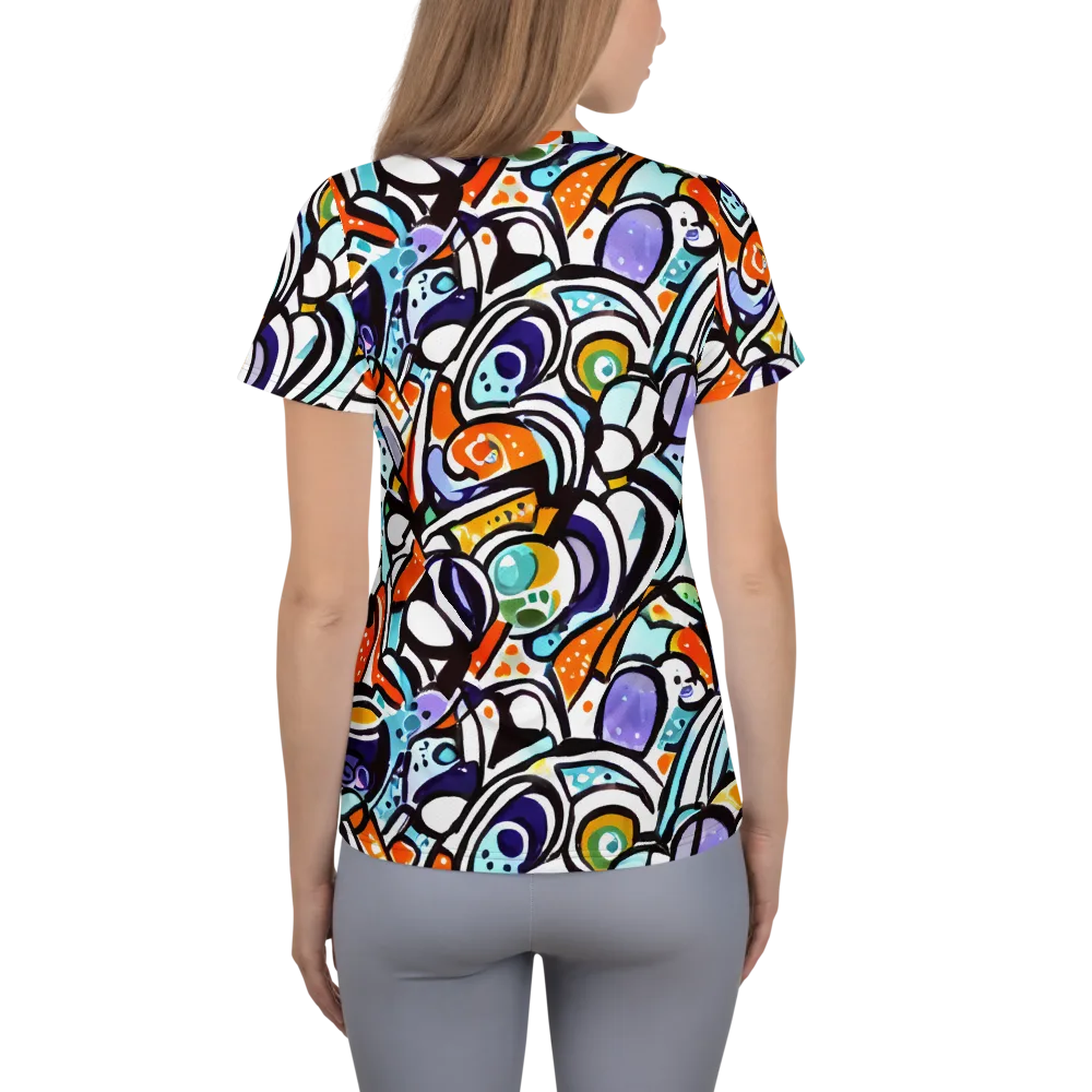 Color Crash on Women's Athletic T-Shirt — Back